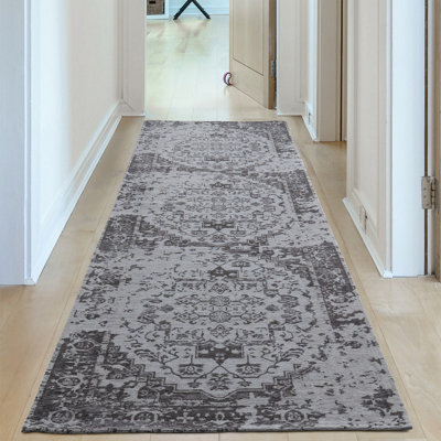 THE RUGS Carina Collection Rugs in Grey 6963 Non-Slip Machine Washable