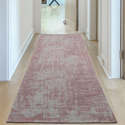 THE RUGS Carina Collection Rugs in Pink 6920P Non-Slip Machine Washable