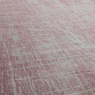 THE RUGS Carina Collection Rugs in Pink 6920P Non-Slip Machine Washable