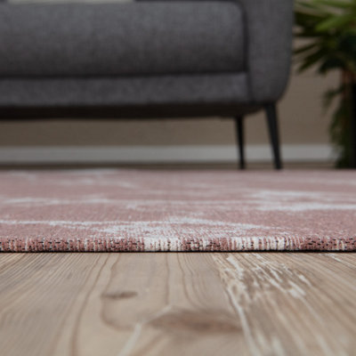 THE RUGS Carina Collection Rugs in Pink 6956 Non-Slip Machine Washable