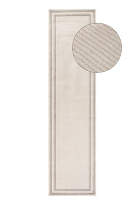 The Rugs Carmel Cream and Grey Bordered Area Rug Soft Durable Pet ...