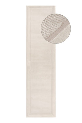 The Rugs Carmel Cream Bordered Area Rug Soft Durable Pet Friendly Easy ...