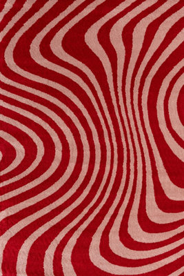 The Rugs Joli Red and Pink Striped Rug Soft Dense Pile Easy to Clean ...