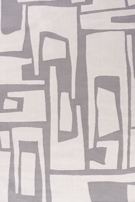 The Rugs Loft Light Grey and Ivory Abstract Geometric Living Room Area ...