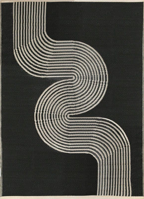 THE RUGS Reversible Waterproof Abstract Outdoor Rug Urban 1010 Black&Beige