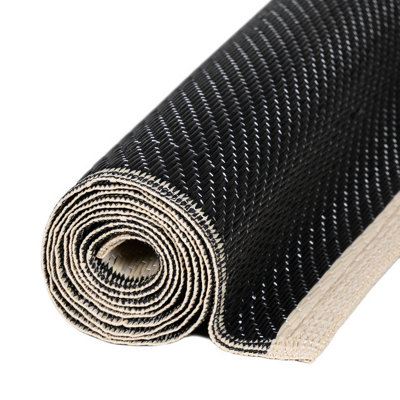 THE RUGS Reversible Waterproof Abstract Outdoor Rug Urban 1010 Black&Beige