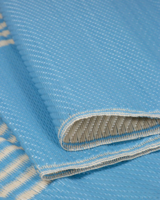 THE RUGS Reversible Waterproof Abstract Outdoor Rug Urban 1010 Blue&Beige