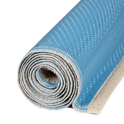 THE RUGS Reversible Waterproof Abstract Outdoor Rug Urban 1010 Blue&Beige
