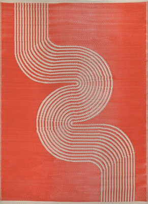 THE RUGS Reversible Waterproof Abstract Outdoor Rug Urban 1010 Terra&Beige