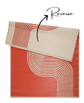 THE RUGS Reversible Waterproof Abstract Outdoor Rug Urban 1010 Terra&Beige