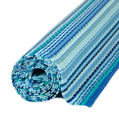 THE RUGS Reversible Waterproof Outdoor Rugs Rainbow 1020 Blue