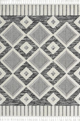 THE RUGS Scandi Collection Area Rugs - Scandinavian Design Living Room Rugs and Runners in Grey-White