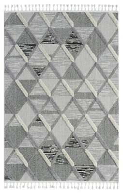 THE RUGS Scandi Collection Area Rugs - Scandinavian Design Living Room Rugs and Runners in Grey