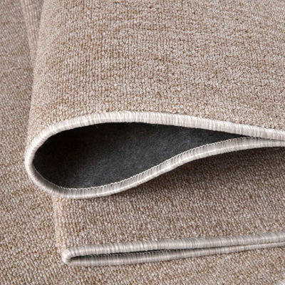 THE RUGS Solid Design Low Pile Living Room Rugs in Beige Flex ...