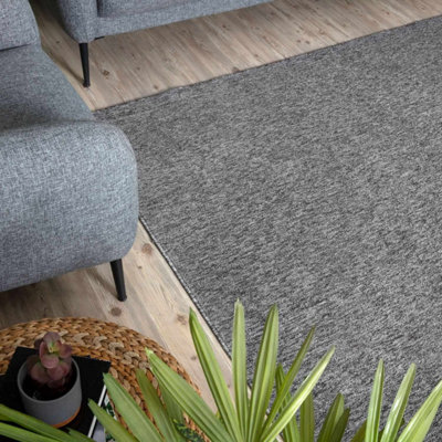 THE RUGS Solid Design Low Pile Living Room Rugs in Grey Flex Collection ...