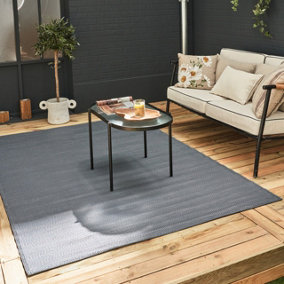 THE RUGS Urban Collection Reversible Waterproof Plain Outdoor Rug  Urban 1000 Anthracite