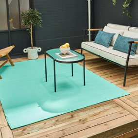 THE RUGS Urban Collection Reversible Waterproof Plain Outdoor Rug  Urban 1000 Turquoise
