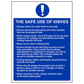 The Safe Use Of Sharps Catering Sign - Adhesive Vinyl - 300x400mm (x3)