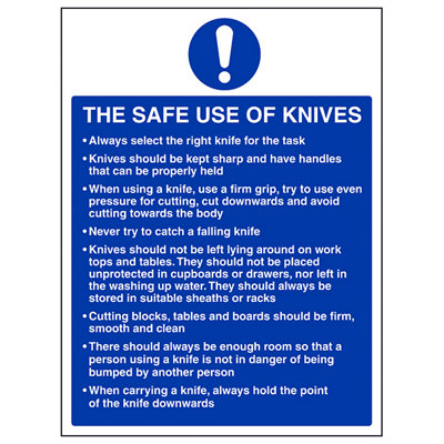 The Safe Use Of Sharps Catering Sign - Rigid Plastic - 200x300mm (x3)