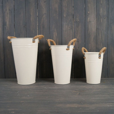 The Satchville Gift Company Cream Flower Bucket