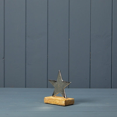 The Satchville Gift Company Silver Star on Wooden Base Price Comparisons | Compare The Build