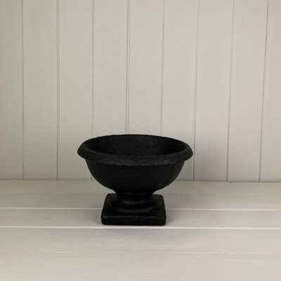 The Satchville Gift Company Urn Black Cement Pot