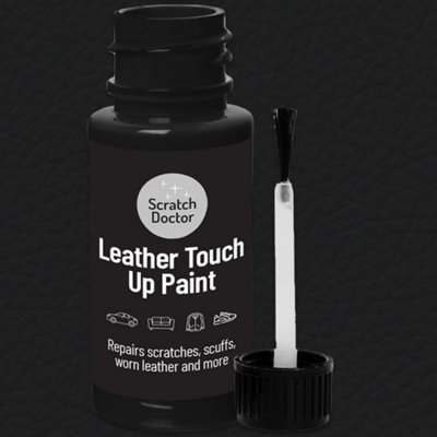 The Scratch Doctor Leather Touch Up Paint,  Leather Dye, Leather Paint with brush 15ml Black