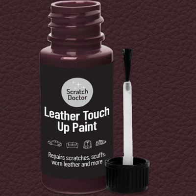 The Scratch Doctor Leather Touch Up Paint,  Leather Dye, Leather Paint with brush 15ml Burgundy