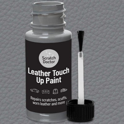 The Scratch Doctor Leather Touch Up Paint,  Leather Dye, Leather Paint with brush 15ml Grey