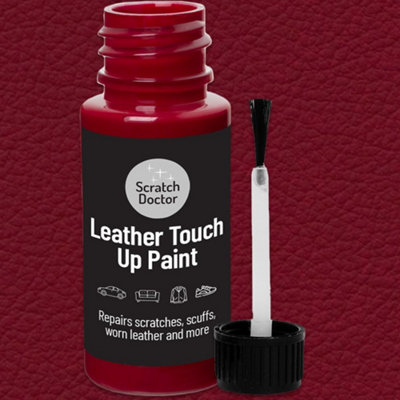 The Scratch Doctor Leather Touch Up Paint,  Leather Dye, Leather Paint with brush 15ml Red