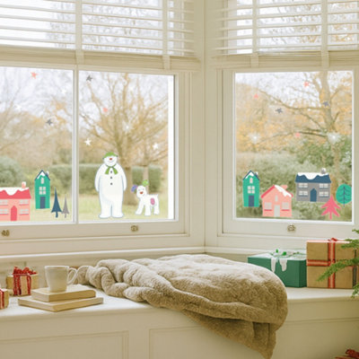 The Snowman and The Snowdog Snow Globe Window Stickers Christmas Window ...