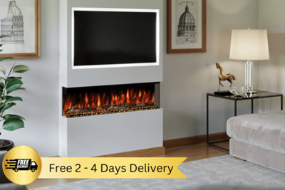 The Spectrum Series 44 Inch 3- Sided Media Wall Fire