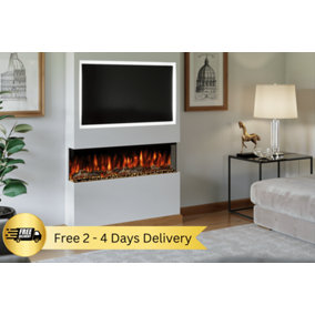The Spectrum Series 44 Inch 3- Sided Media Wall Fire