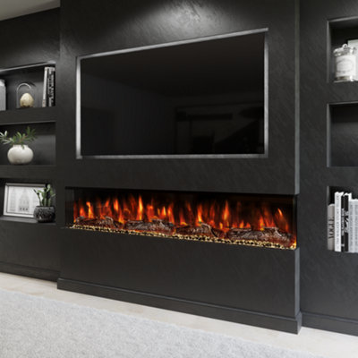 The Spectrum Series 72  Inch 3- Sided Media Wall Fire