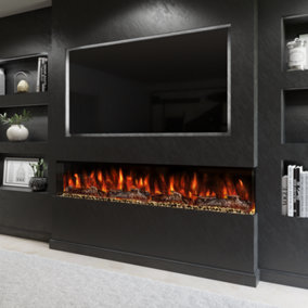 The Spectrum Series 72  Inch 3- Sided Media Wall Fire