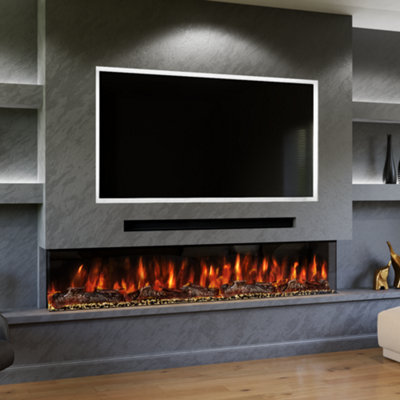 The Spectrum Series 82  Inch 3- Sided Media Wall Fire