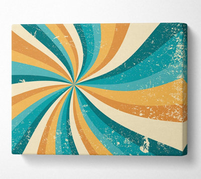 The Spiral Yellow And Blue Canvas Print Wall Art Medium 20 x 32