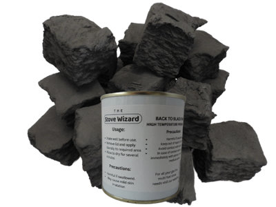The Stove Wizard 10 Large Square Replacement Gas Fire Coals & 500ml ...