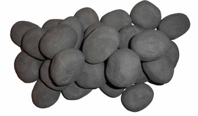 The Stove Wizard 20 Grey Pebbles Gas Fire Replacement Coals 60mm x 50mm x 40mm