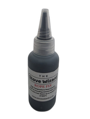 The Stove Wizard Black Stove Rope Kit 10mm x 1m Long with Large 100ml ...