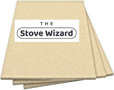 The Stove Wizard Firebrick Fire Board Heat Proof Brick Vermiculite Fireboard 1 Brick 193mm x 303mm x 25mm