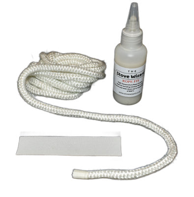 The Stove Wizard White Stove Rope Kit 8mm x 10m Long with Large 100ml ...