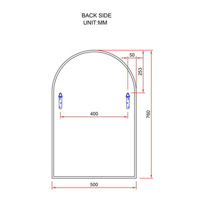 The Style Haus Gold Arch Wall Mirror H760 x W500mm