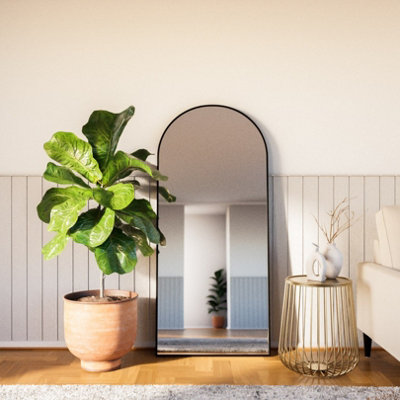 The Style Haus Matte Black Arch Full Length Mirror H1700 x W760mm