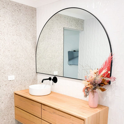 The Style Haus Matte Black Arch Wall Mirror H1000 x W1500mm