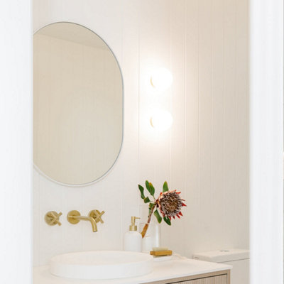 The Style Haus White Oval Wall Mirror H900 x W560mm