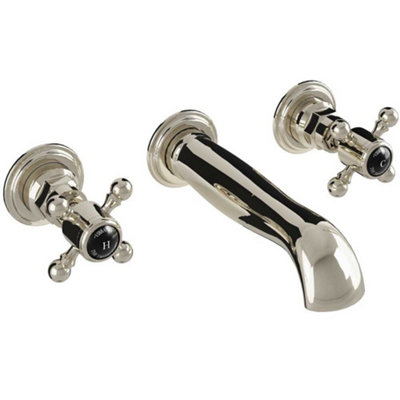 The Tap Factory Vibrance Vogue Wall-Mounted Basin Mixer Tap - Brushed ...