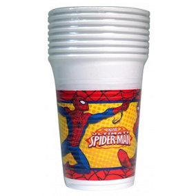 The Ultimate Spider-Man Plastic Party Cup (Pack of 8) Red/Blue/Yellow (One Size)