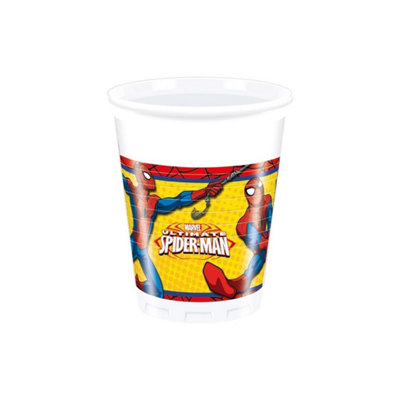 The Ultimate Spider-Man Plastic Party Cup (Pack of 8) Red/Blue/Yellow (One Size)