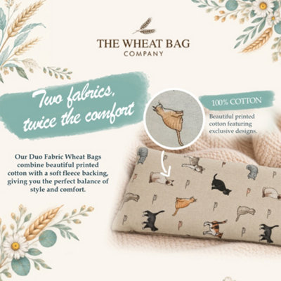 The Wheat Bag Company 'Highland Cow' Duo Fabric Wheat Bag, Lavender Scented